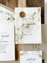 Rustic Greenery Vellum Wrap Wedding Invitation