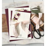 Burgundy and Pink Floral, silk ribbon-Wedding Invitation Suite-Love of Creating Design Co.