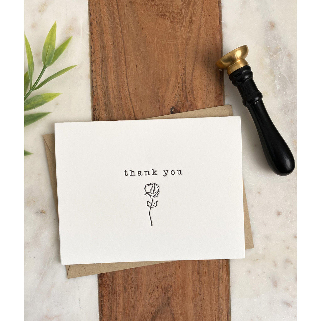 Letterpress Thank You Card Cotton Willow Design Co.