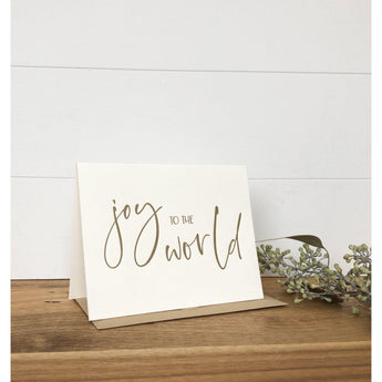 Letterpress Holiday Christmas Card, Joy to the World