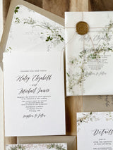 Rustic Greenery Vellum Wrap Wedding Invitation