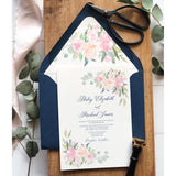 Blush Pink Floral Wedding Invitation