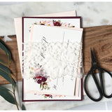 Burgundy and Blush Pink, Lace Wedding Invitation-Wedding Invitation Suite-Love of Creating Design Co.