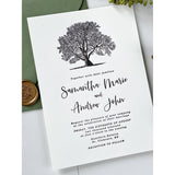 Oak Tree Letterpress Wedding Invitation