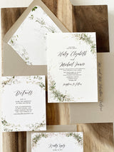 Rustic Greenery Botanical Wedding Invitation Set