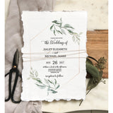 Modern Greenery, Handmade Paper Wedding Invitation-Wedding Invitation Suite-Love of Creating Design Co.