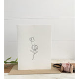 Botanical Flower Letterpress Note Blank Card