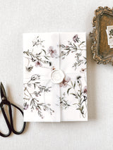 Wildflower Vellum Wrap Jacket for DIY Wedding Invitation