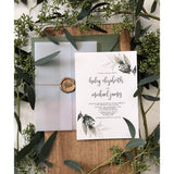 Rustic Vellum Greenery Wedding Invitation