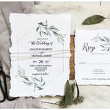 Modern Greenery, Handmade Paper Wedding Invitation-Wedding Invitation Suite-Love of Creating Design Co.