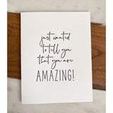 Letterpress Greeting Card, You are Amazing