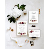 Marsala Floral Wedding Invitation, Burgundy and Blush