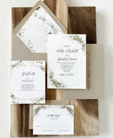 Rustic Greenery Botanical Wedding Invitation Set