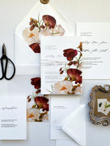 Vintage Rustic Magnolia Wedding Invitation Suite