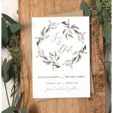 Wedding Save the Date Card, Greenery