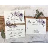 Violet Floral Wedding Invitation, Purple Wedding-Wedding Invitation Suite-Love of Creating Design Co.