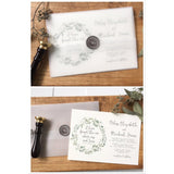 Vintage Greenery Wedding Invitation, wax seal-Wedding Invitation Suite-Love of Creating Design Co.