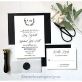 Letterpress Wedding Invitation with Vellum Band and Wax Seal