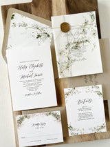 Rustic Greenery Vellum Wrap Wedding Invitation