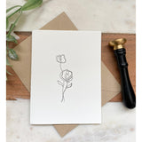 Botanical Flower Letterpress Note Blank Card