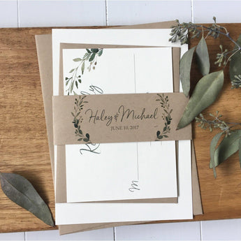 Modern Elegant Greenery Invitation-Wedding Invitation Suite-Love of Creating Design Co.
