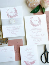 Elegant Dusty Rose Wedding Invitation Suite