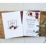 Marsala Save the Date, Wedding Crest, Floral-Save the Date-Love of Creating Design Co.