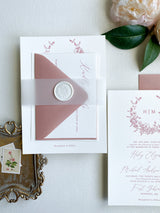 Elegant Dusty Rose Wedding Invitation Suite