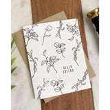 Letterpress Botanical Hello Friend | Greeting Card