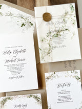 Rustic Greenery Vellum Wrap Wedding Invitation