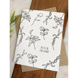 Letterpress Botanical Hello Friend | Greeting Card
