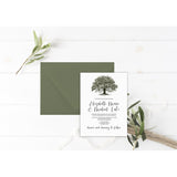 Rustic Wedding Invitation with Oak Tree