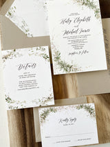 Rustic Greenery Botanical Wedding Invitation Set