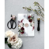Burgundy and Blush Floral Vellum Wedding Invitation