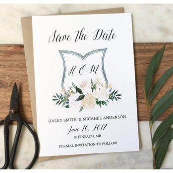 Elegant Wedding Crest Save the Date