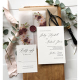 Marsala Floral Translucent Wedding Invitation