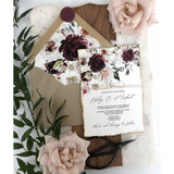 rustic floral wedding invite