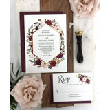 Floral Wedding Invitation, Marsala