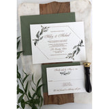 Greenery and Gold Elegant Wedding Invitation