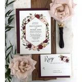 Floral Wedding Invitation, Marsala