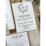 Vellum Wrap, Classic Modern Letterpress Wedding Invitation