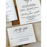 Vellum Wrap, Classic Modern Letterpress Wedding Invitation