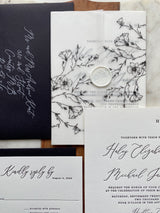 Elegant Botanical Vellum Wedding Invitation Suite