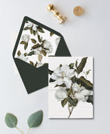 Wedding Invitation Envelope Liners with Magnolia Floral Botanical