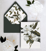 Magnolia Floral Vellum Overlay, and Envelope liners