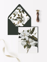 Magnolia Floral Vellum Overlay, and Envelope liners