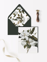 Elegant Magnolia Floral Vellum Overlay for 5 x 7 Invitation