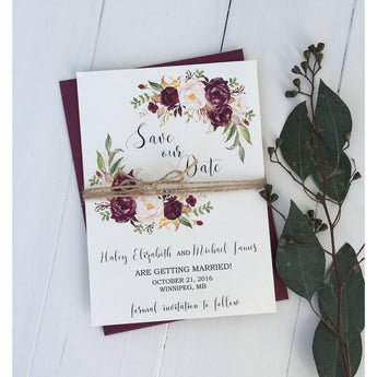 marsala wedding, save the date
