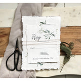 Modern Greenery, Handmade Paper Wedding Invitation-Wedding Invitation Suite-Love of Creating Design Co.