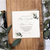 Rustic Greenery wedding invitation